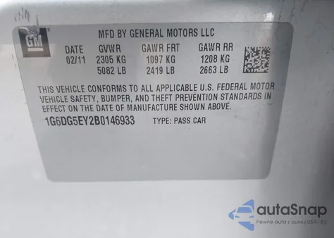 2011 Cadillac Cts Luxury from USA, damaged, VIN 1G6DG5EY2B0146933
